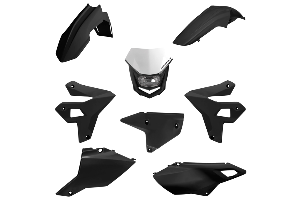 KIT MX FULL RESTYLING SUZUKI DRZ400SM (00-24) Negro con Portafaro Halo Negro KIT MX FULL RESTYLING SUZUKI DRZ400SM (00-24) Negro con Portafaro Halo Negro.webp